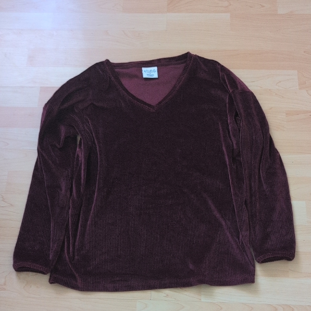 Wonderly Deep Red Knit Top
